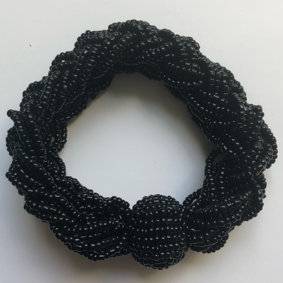 Black beaded elastic bracelet - Picture 7 of 12